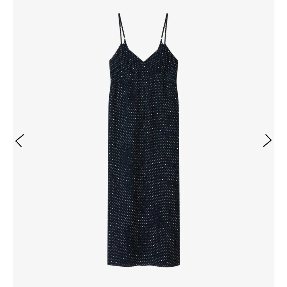 A.P.C.  Faustine Navy polka dot dress